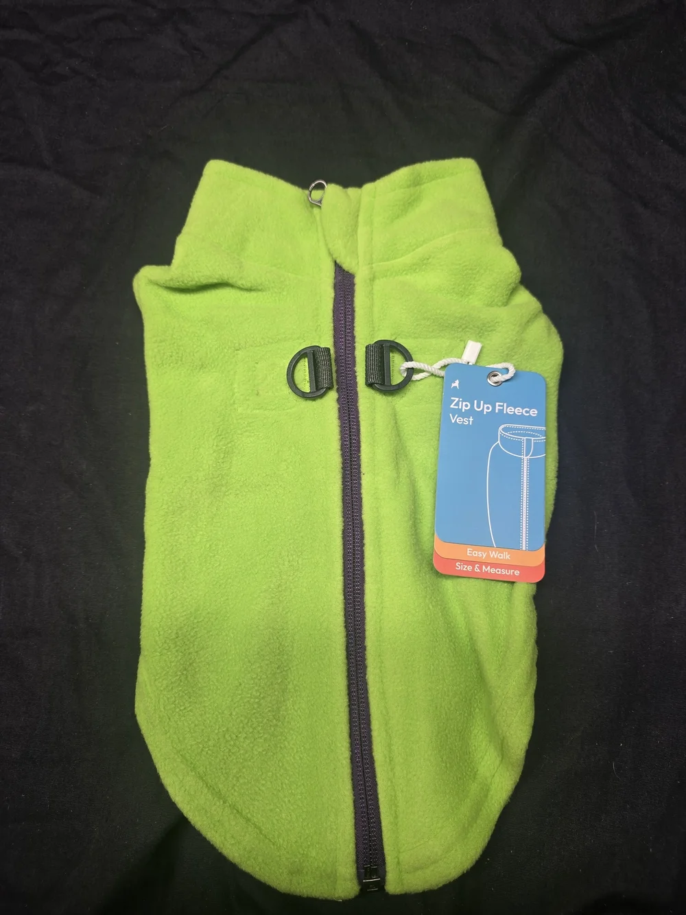 Gooby Zip-Up Dog Fleece Vest in Lime Medium